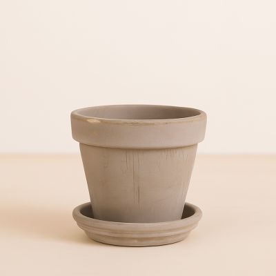 grijze terracotta pot voor potmaat 14