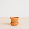 Terracotta potje - oranje (incl. schotel) - P8