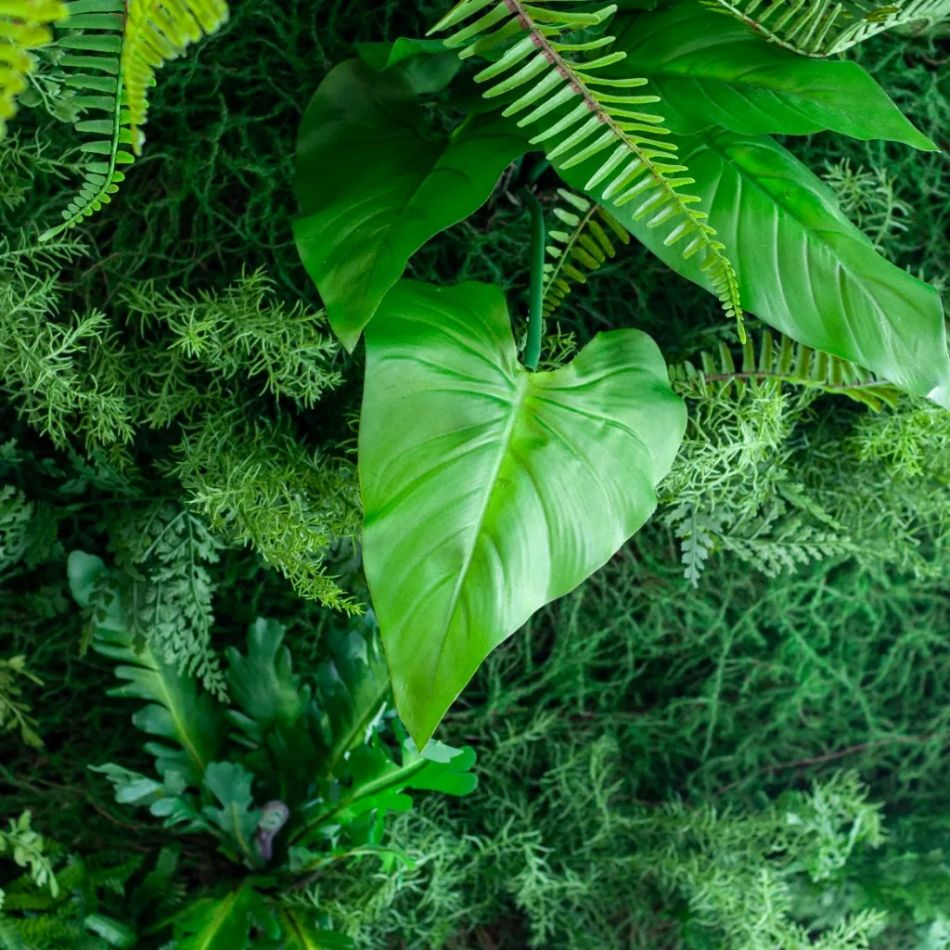 kunstplanten wand close-up