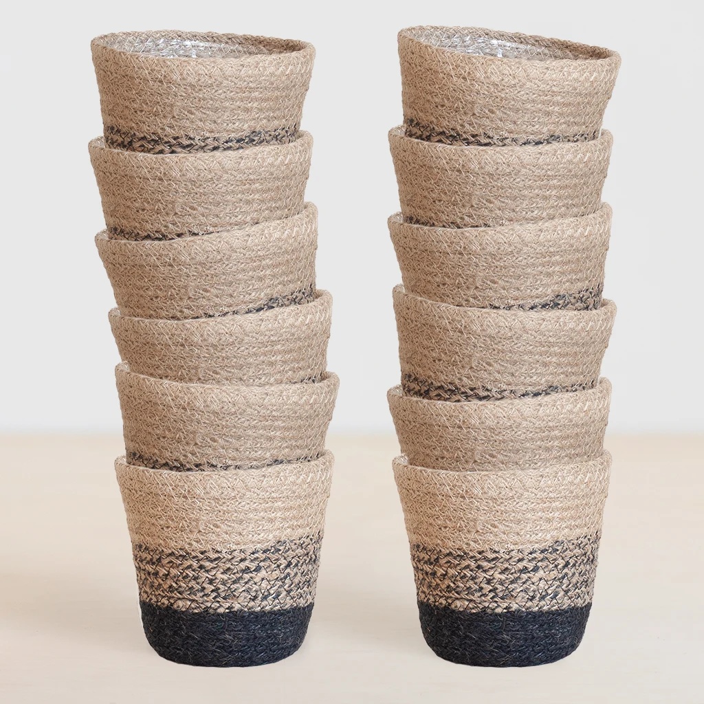 Jute plantenpotten voordeelbundel - Lissabon - P12